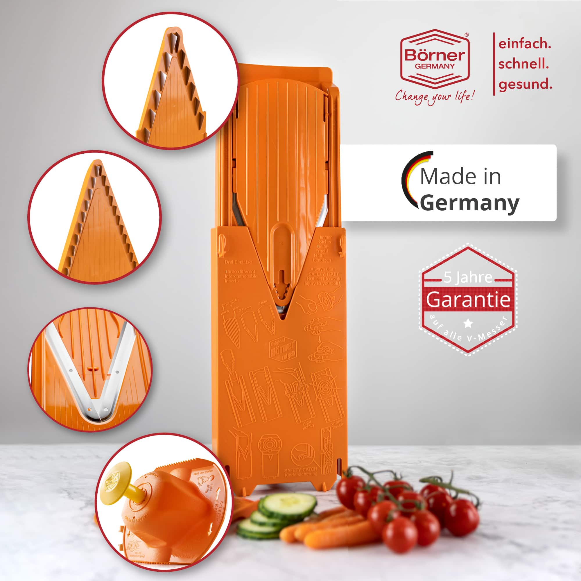 V3 Starter Set orange Obsthobel Garantie