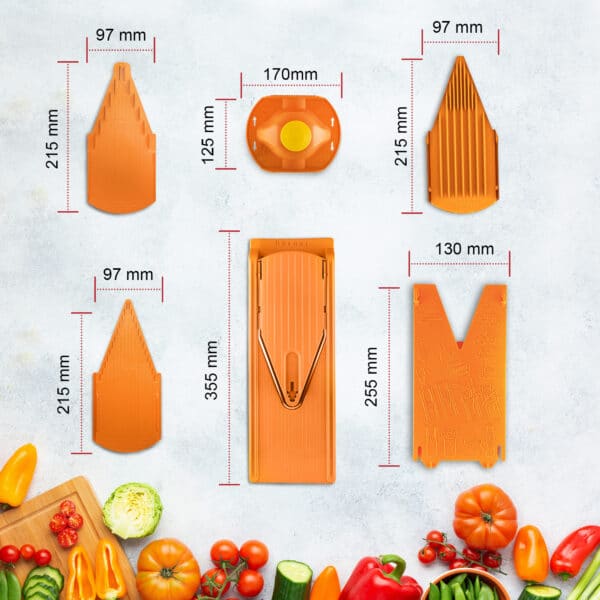 V3 Starter Set orange Pommesschneider Maße