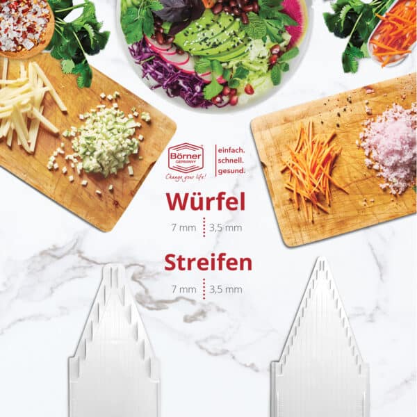 V3 Starter Set weiß Auberginenschneider Messereinschübe