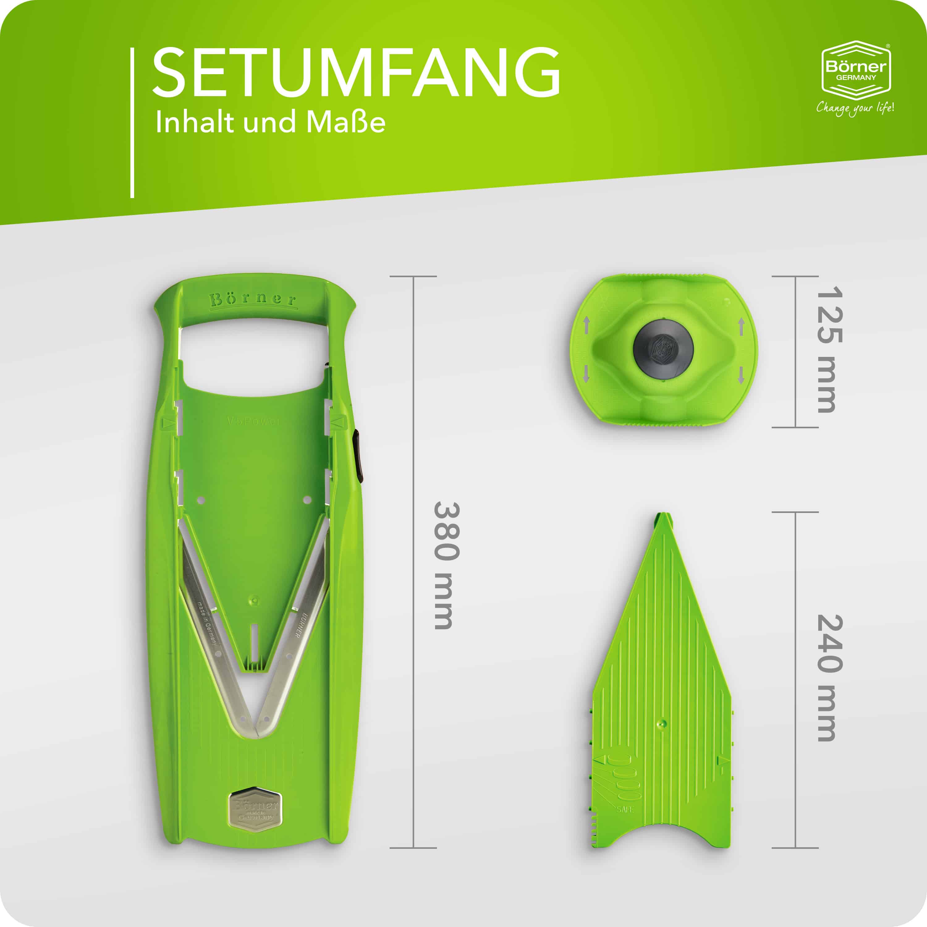 Setumfang des Börner V5 Basis Sets in grün