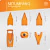 Setumfang des Börner V5 Starter Sets in orange
