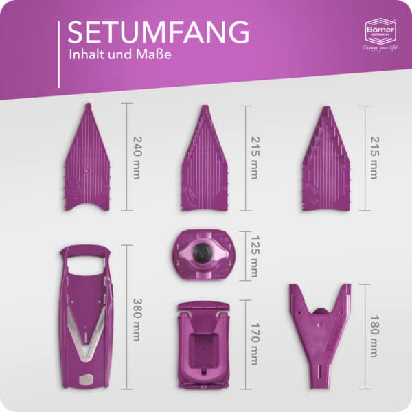 Setumfang des Börner V5 Profi Sets in violett