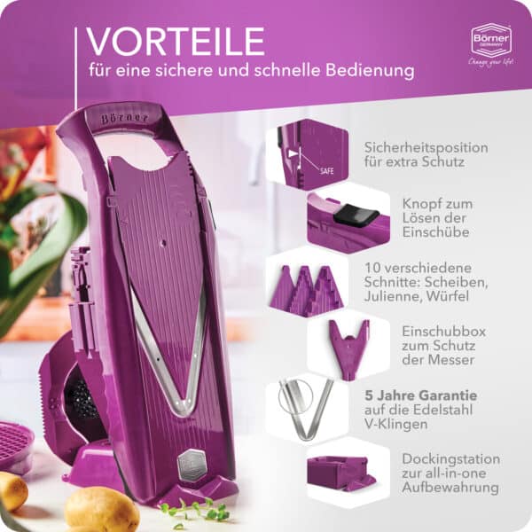 Vorteile des Börner V5 Profi Sets in violett