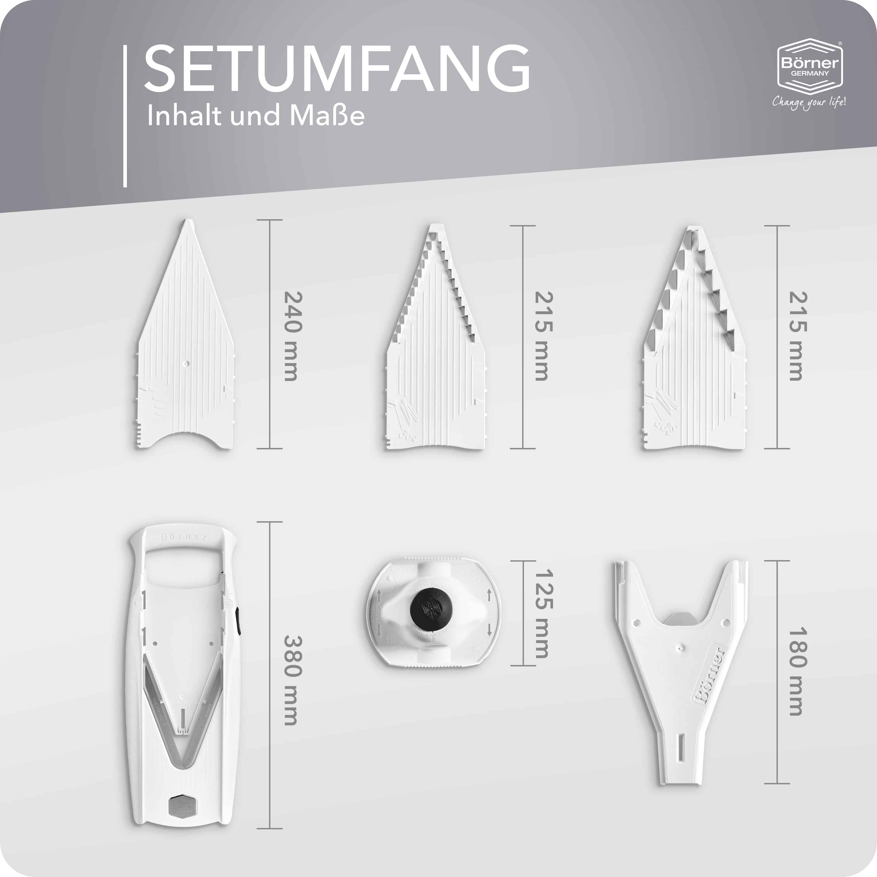 Setumfang des Börner V5 Starter Sets in weiß